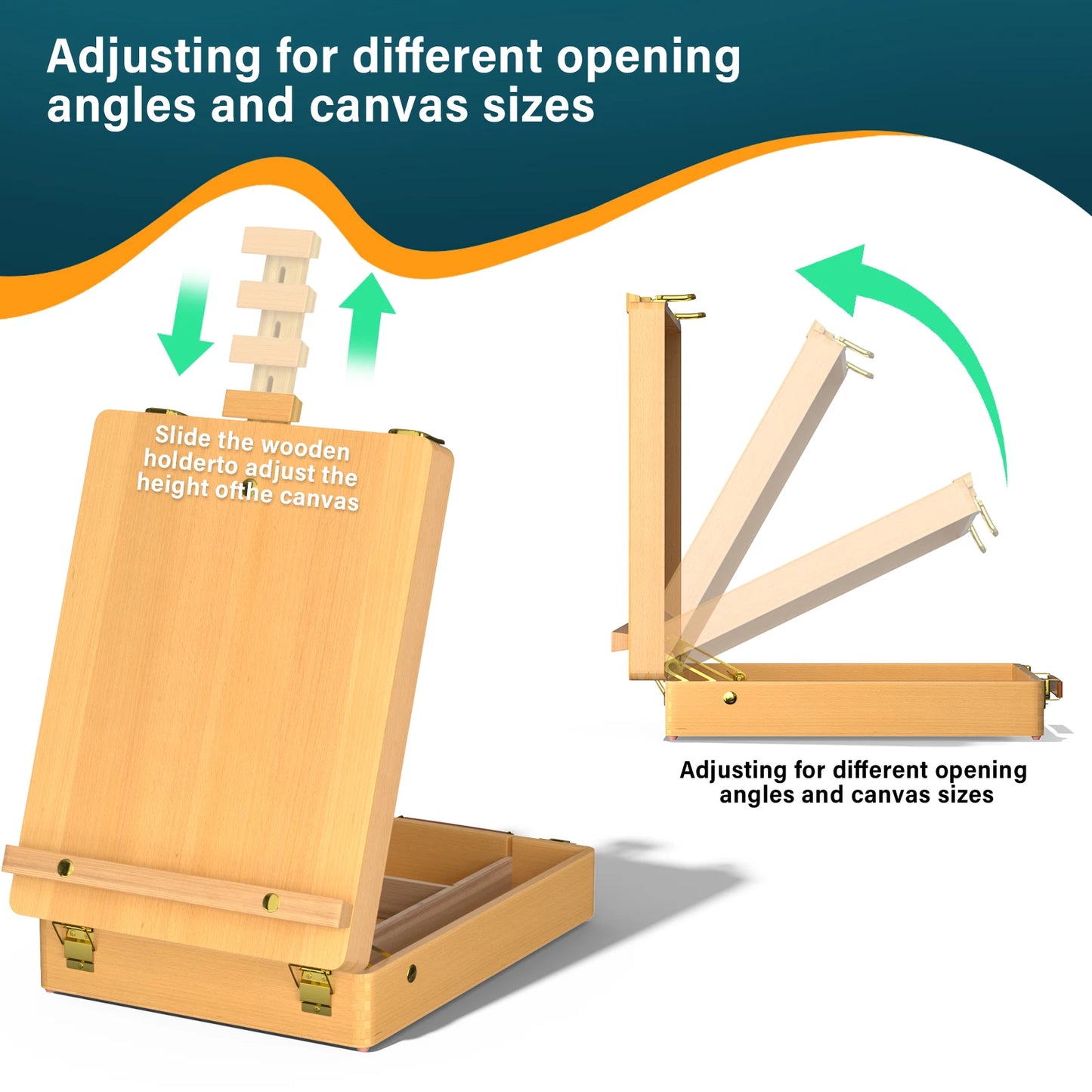 Wooden Tabletop Easel with Storage Drawers – Foldable Artist Easel Box