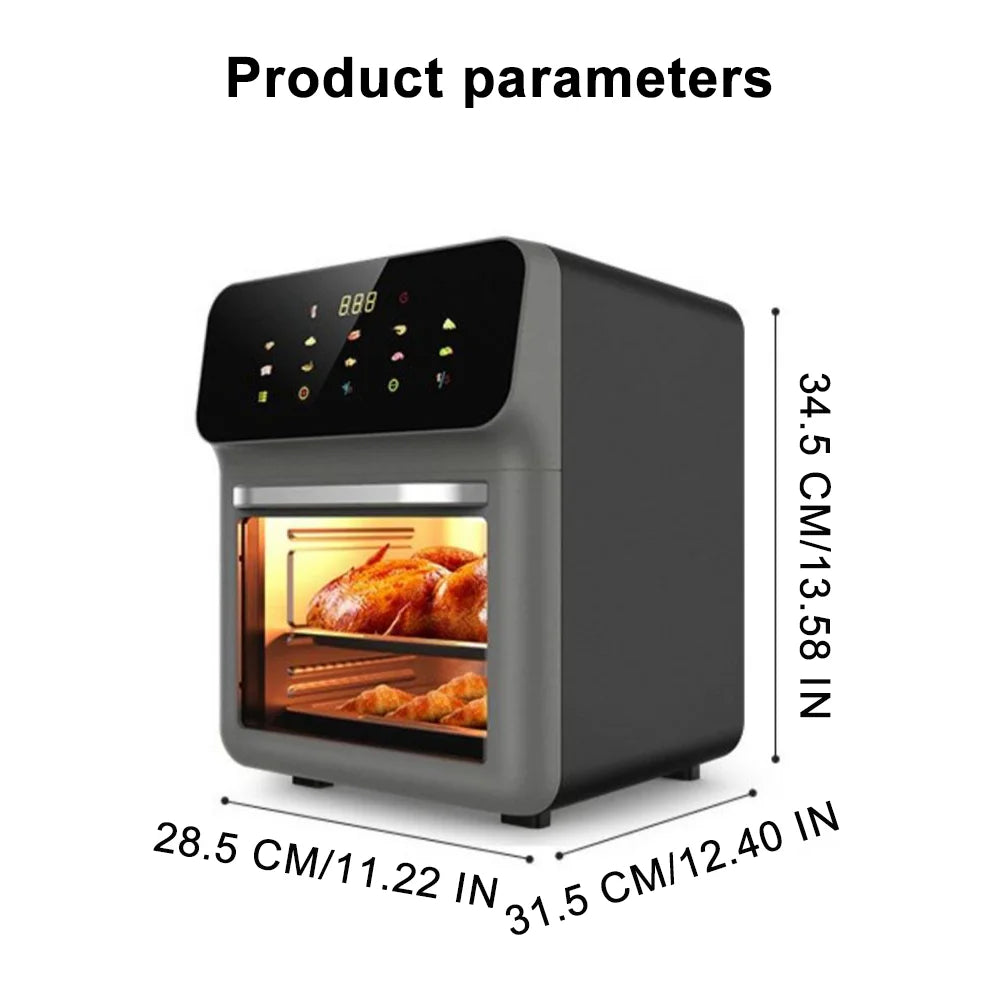 10L Large Capacity Electric Oven Oil-free Automatic Household Multi-Functional Visible Air Fryer For Baking Roasting Steaming