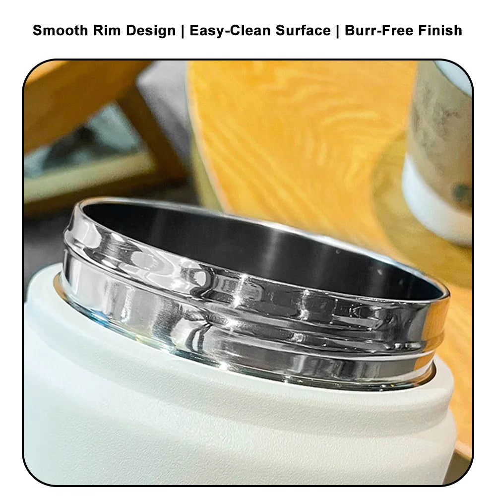 2L Large Capacity Thermos Bottle Stainless Steel Portable Vacuum Insulated Tumbler Keep Cold and Hot Thermo Cup With Back Strap