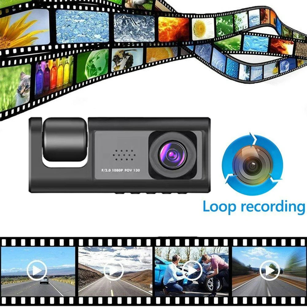 3 Channel Car Camera IR Night Vision 1080P 3-Lens Inside Vehicle Dashcam With 32GB Memory Card Loop Recording Car DVRs Camera