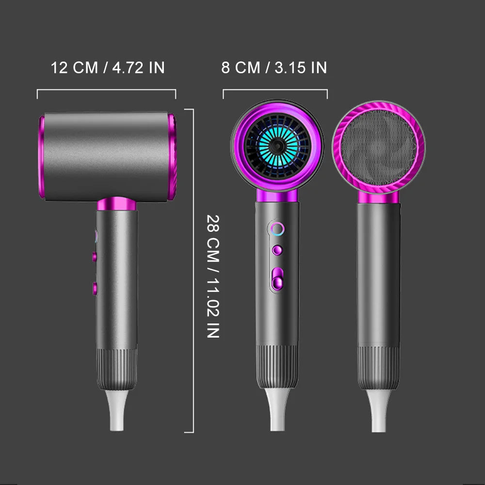 2400W Powerful Negative Ion Hair Dryer High Speed Hairdryer Thermo-Control Fast Dry Home Blow Dryer Hair Care Salon Styling Tool