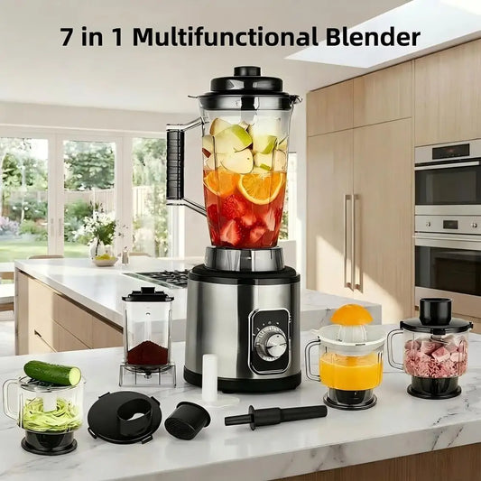 7 in 1 Multifunctional Juicer Home Electric Blender Fresh Fruit Food Processor Meat Mixer High Power Shakes Smoothie Ice Crusher