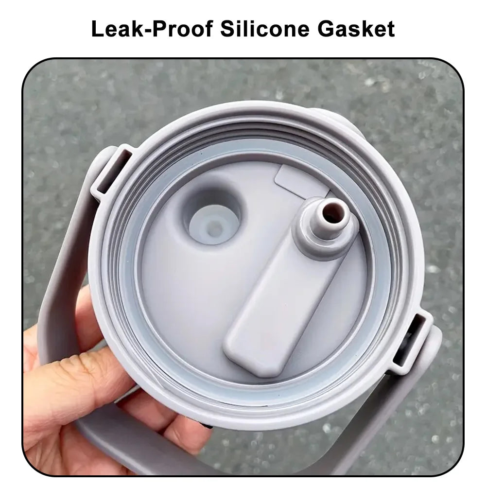 2L Large Capacity Thermos Bottle Stainless Steel Portable Vacuum Insulated Tumbler Keep Cold and Hot Thermo Cup With Back Strap