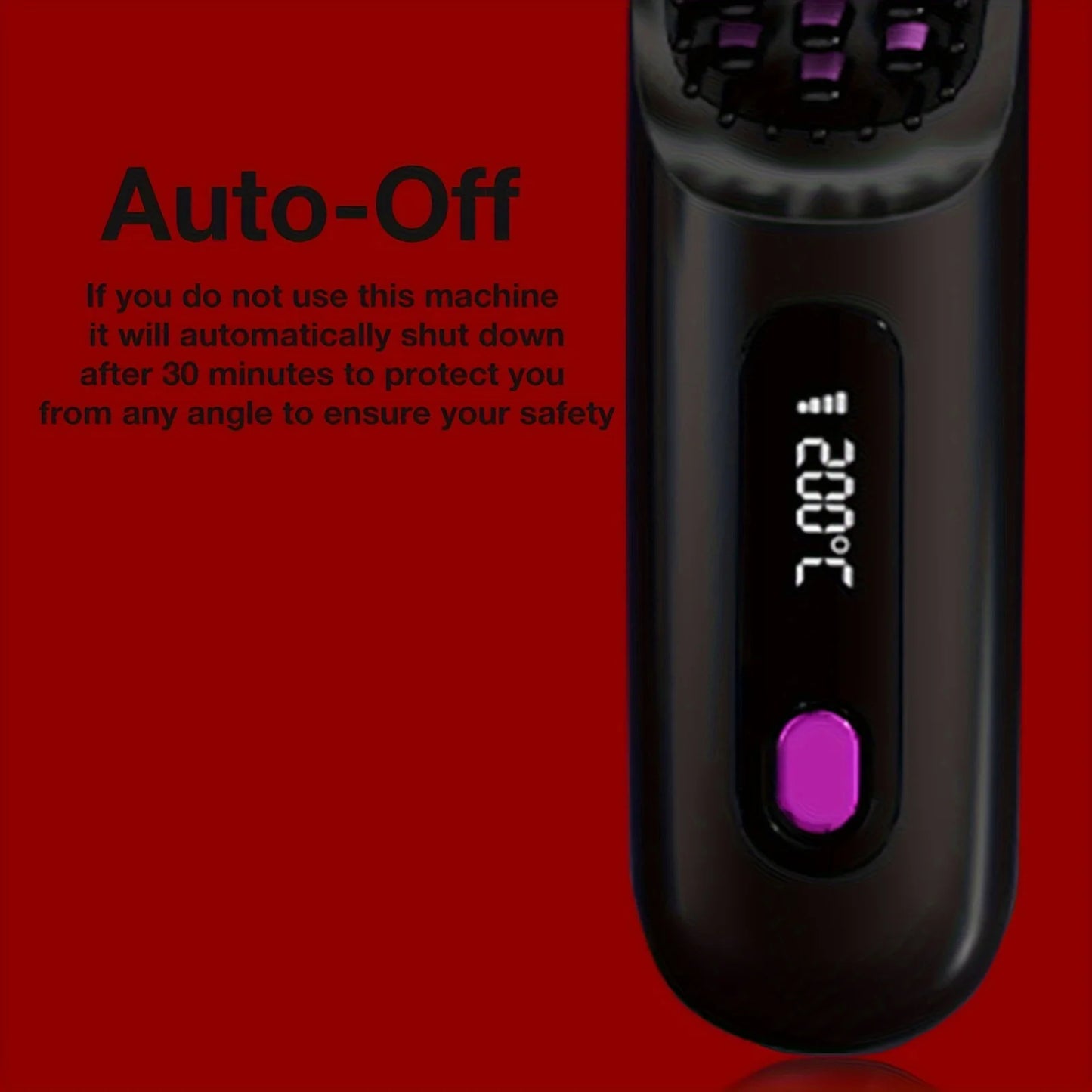 Cordless Hair Straightener Brush 3-Temperature Adjustable Electric Negative Ions Anti-Scald Straightening Comb Hair Styling Tool