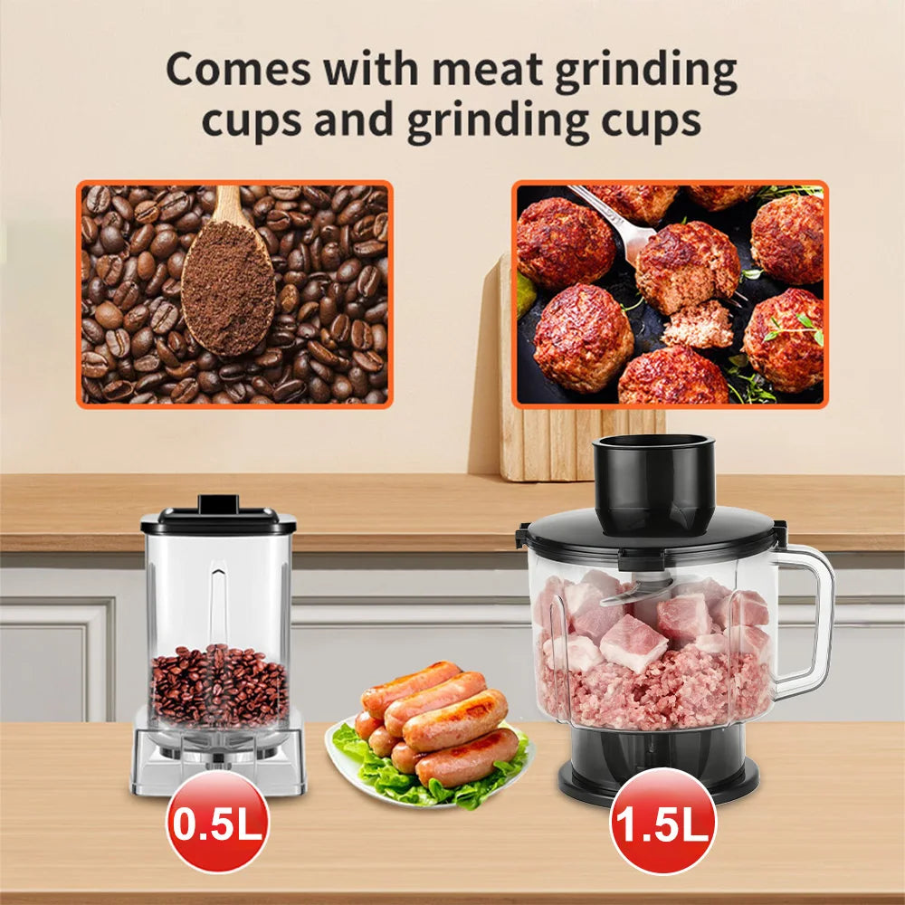 7 in 1 Multifunctional Juicer Home Electric Blender Fresh Fruit Food Processor Meat Mixer High Power Shakes Smoothie Ice Crusher