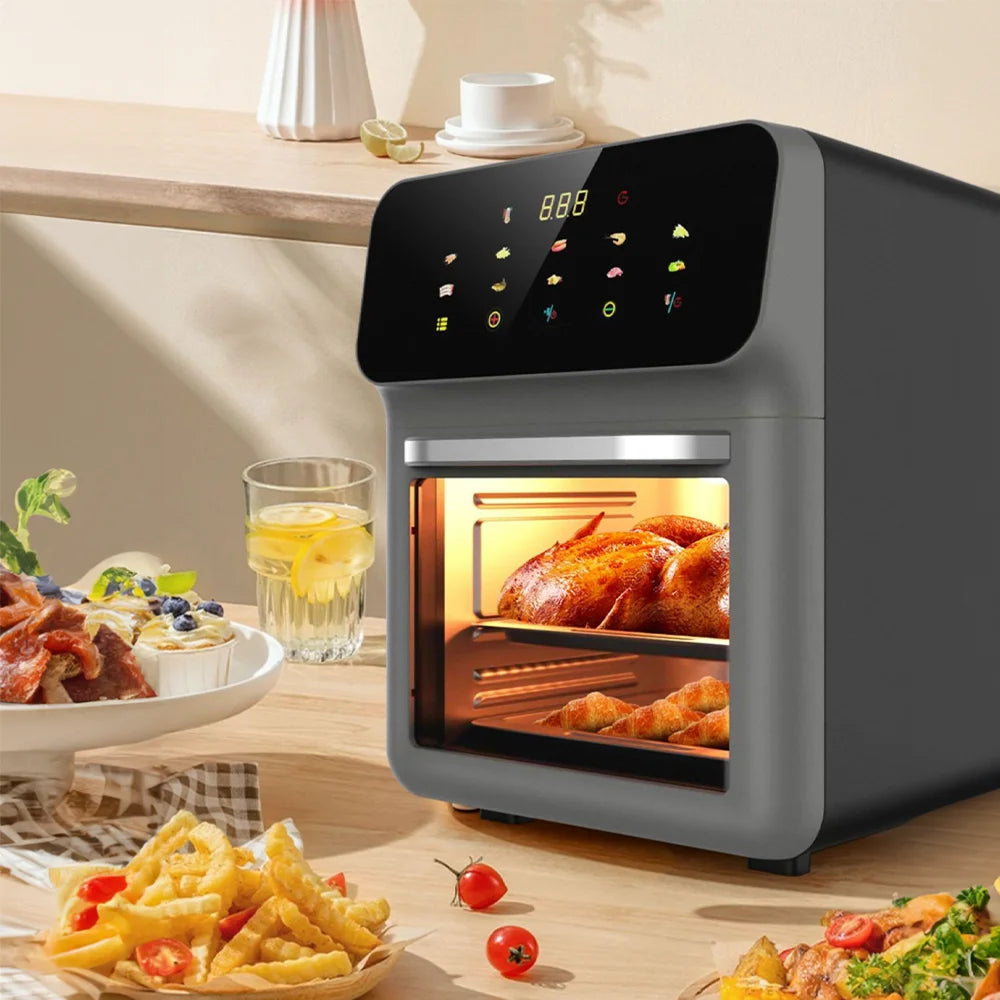 10L Large Capacity Electric Oven Oil-free Automatic Household Multi-Functional Visible Air Fryer For Baking Roasting Steaming