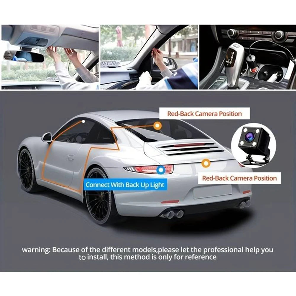3 Channel Car Camera IR Night Vision 1080P 3-Lens Inside Vehicle Dashcam With 32GB Memory Card Loop Recording Car DVRs Camera