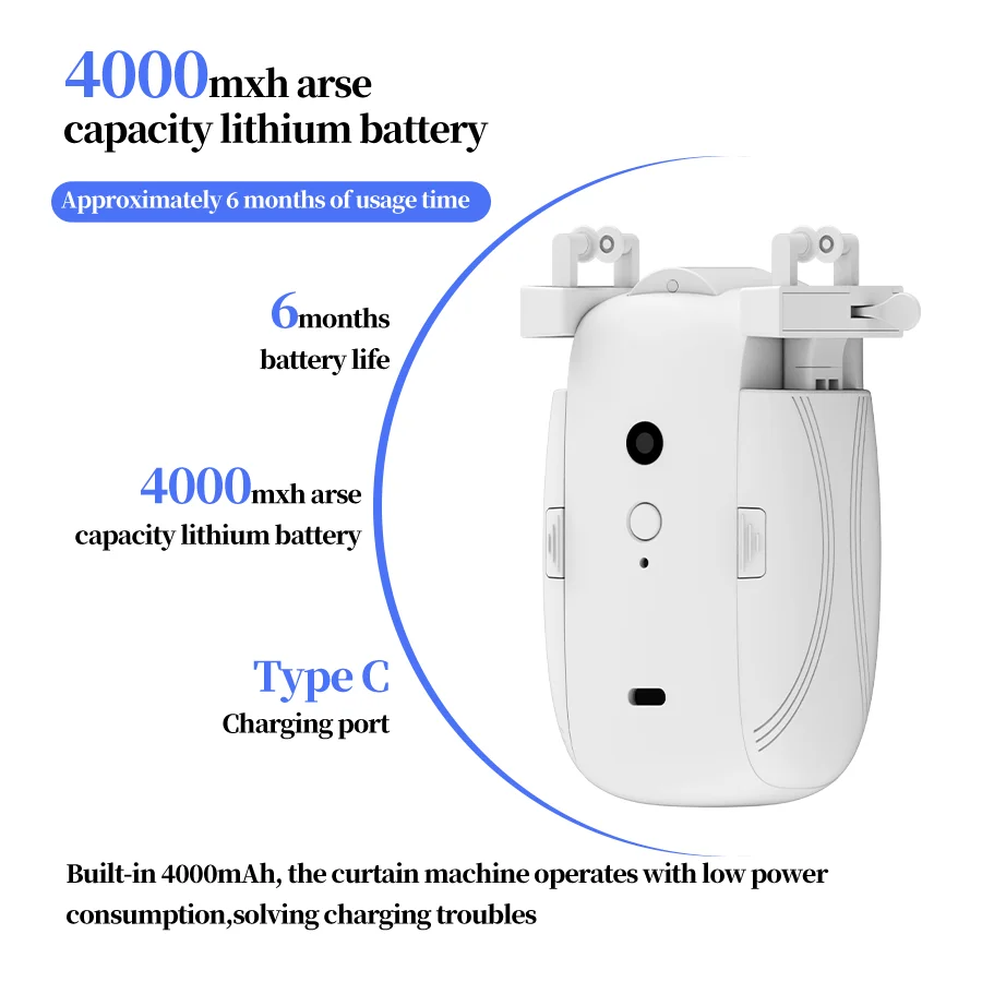 Smart Curtains Robot T/U-Rail Tracks Automatic Curtain Opener Remote Control Curtain Motor