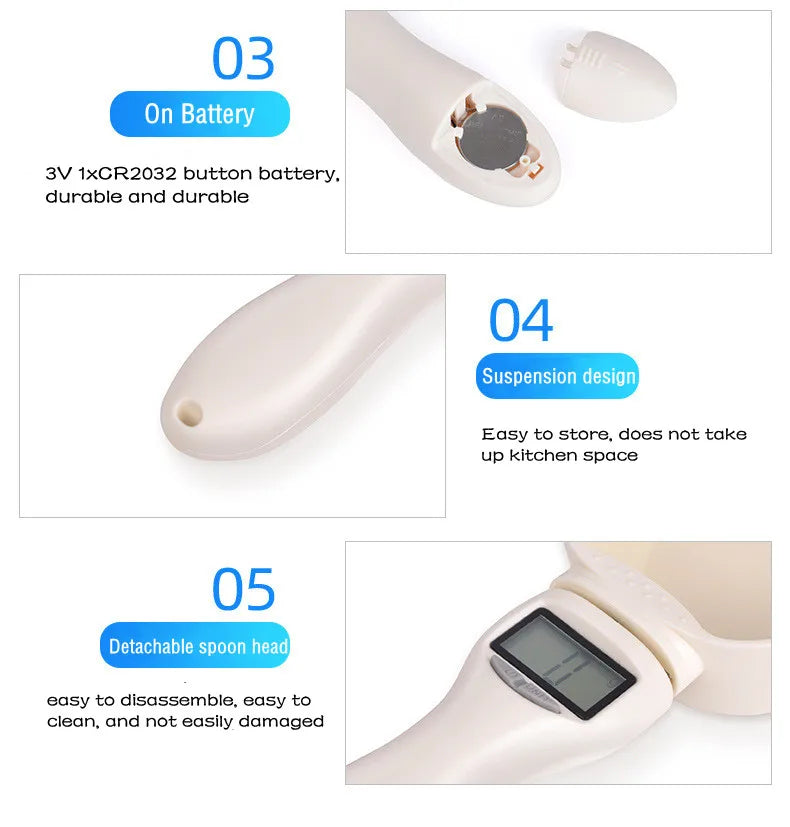 800g/1g Electronic Precision Gram Meter Measuring Spoon Baby Milk Powder Spoon Scale Baby Food Supplement Scale Measuring Spoon
