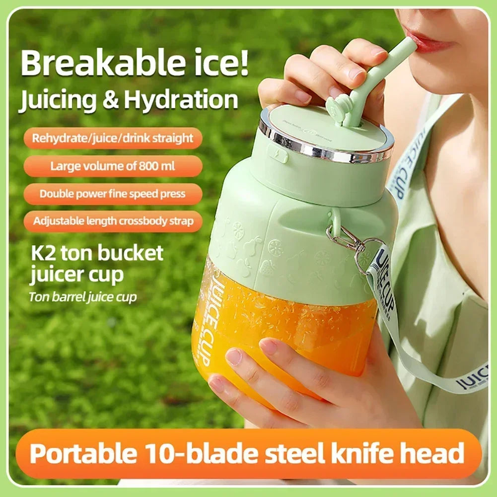2025 800ML High-capacity Electric Blenders 6/12 Blades 1200mah Juice Maker Blender Cup Smoothies/Ice Fruits/Nuts Blender Bottle