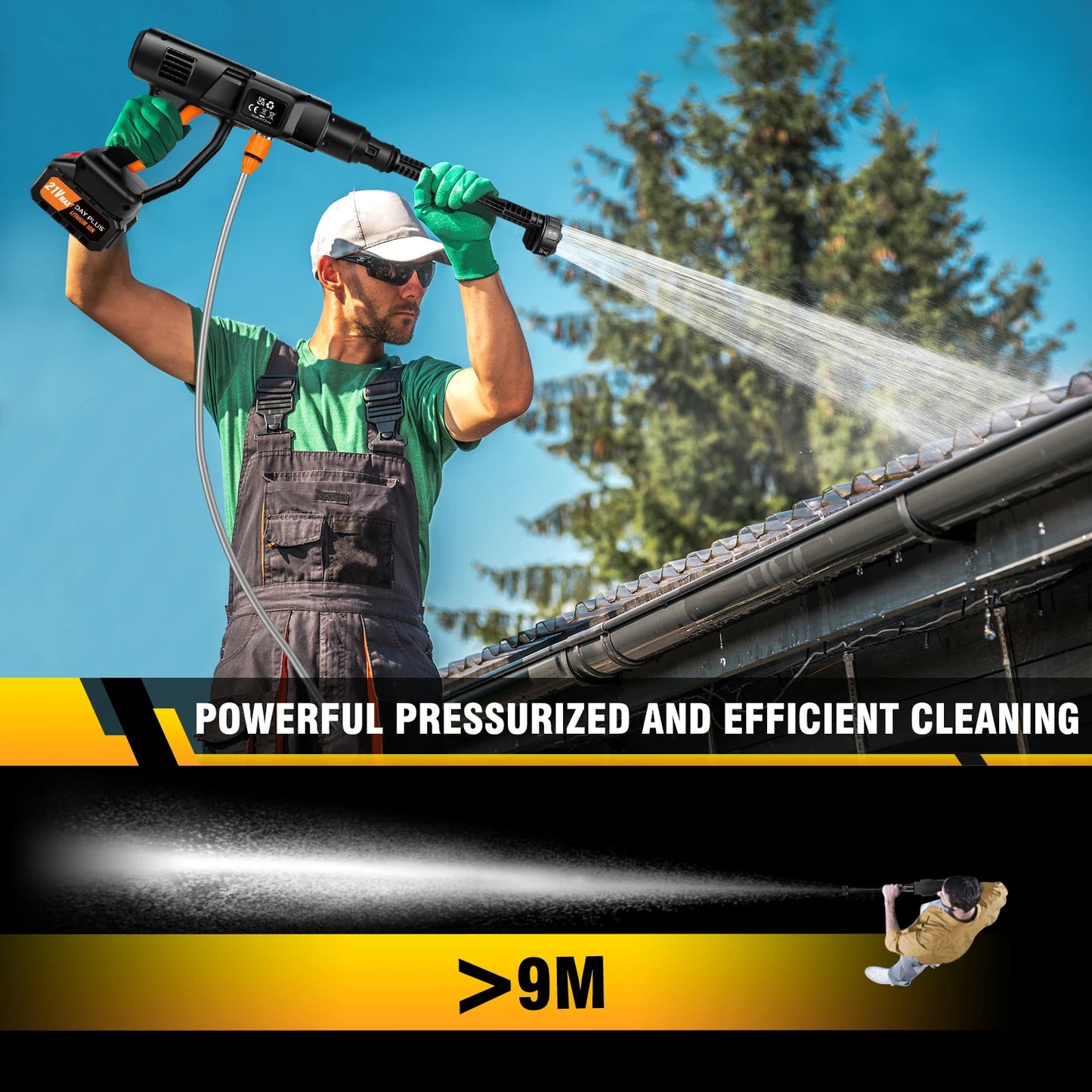 Cordless Pressure Washer – 6-in-1 Portable Power Washer with 4.0Ah Battery