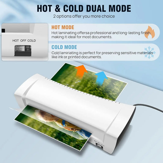 Laminating machine, A4 A5 A6 laminating machine Hot & Cold Laminator fast preheating No Bubbles for School & Home