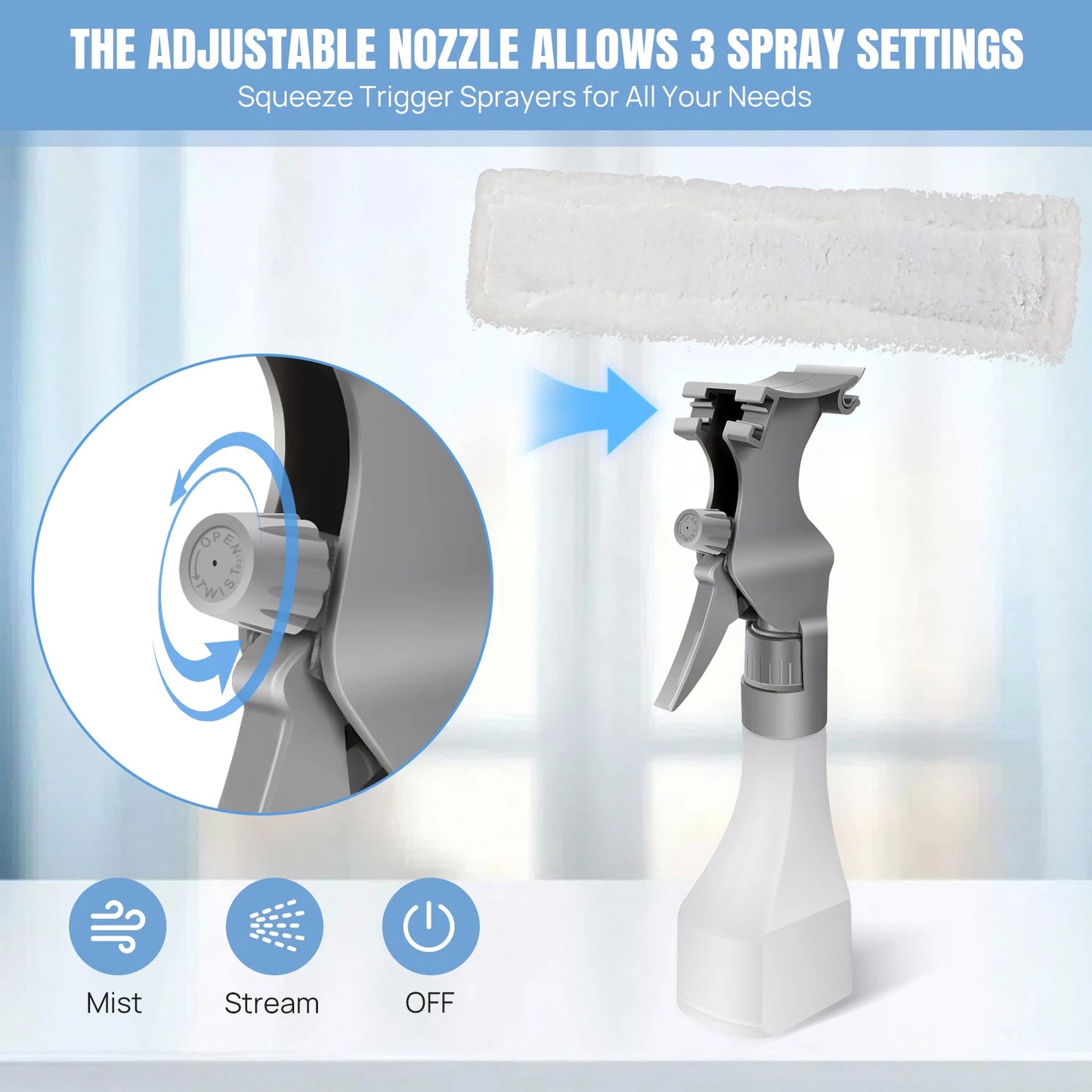 Cordless Window Vac, Electric Squeegee Window Streak-Free Cleaning, Condensation Removal, 50 min Running Time, Compact Portable