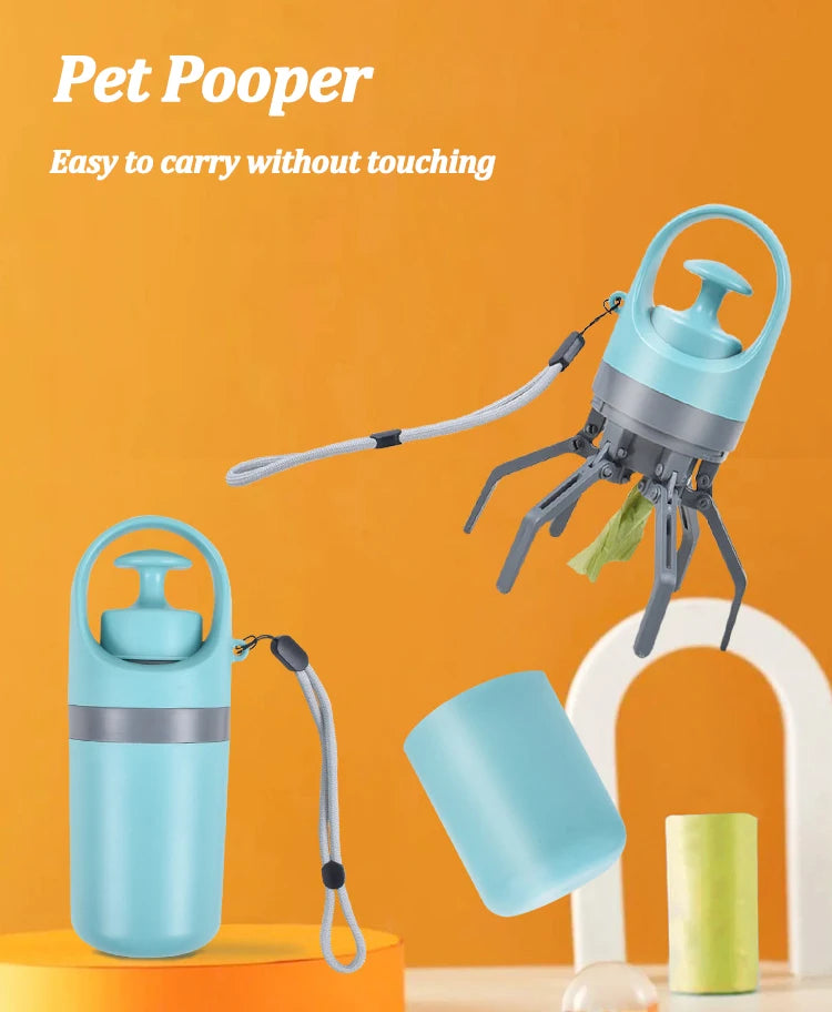 Portable Dog Pooper Scooper with Built-in Bag Dispenser
