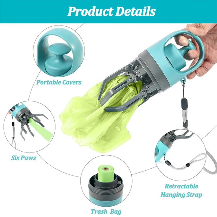 Portable Dog Pooper Scooper with Built-in Bag Dispenser
